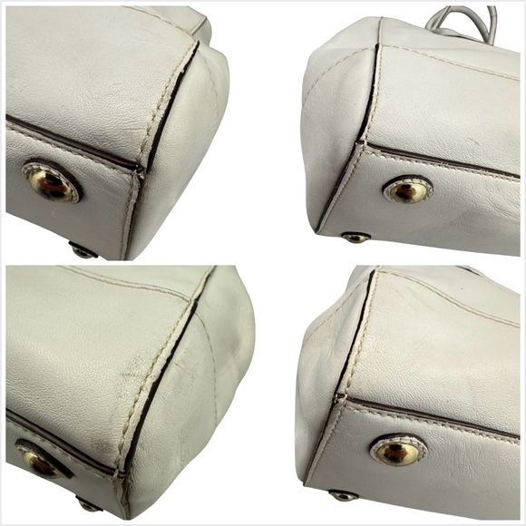 Coach White Leather Coach Hamptons Madeline Tote Handbag  Y2K 11554 **READ** - Picture 6 of 11